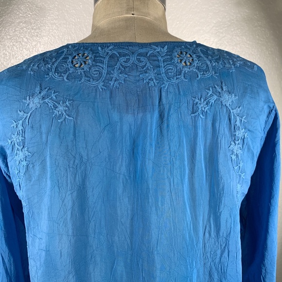 Johnny Was Eyelet Scotia Tunic in Sapphire M NWOT - Picture 5 of 7